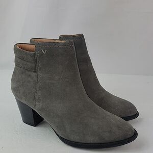 Vionic Jessie Gray Suede Leather Women's Ankle Boots